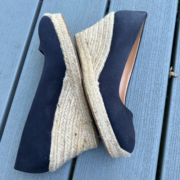 J. Crew Seville Espadrilles Wedges Navy Women’s Size 7 - Picture 5 of 6